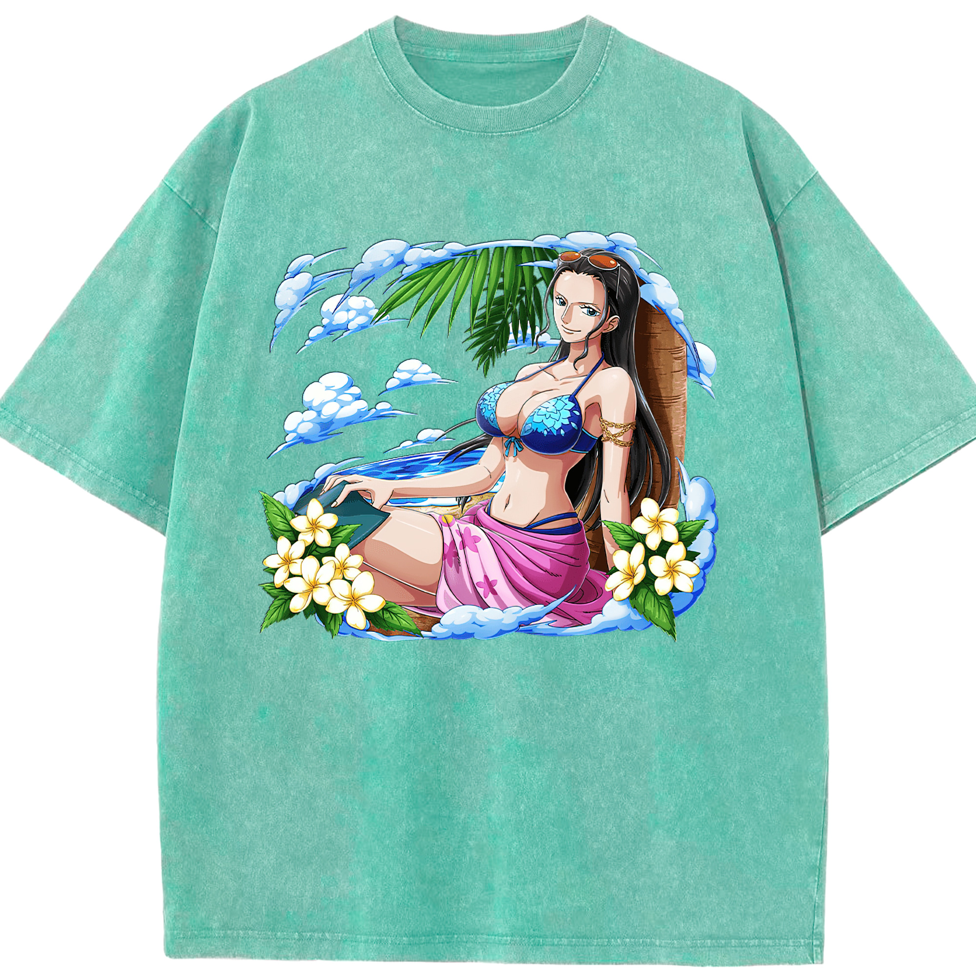 ワンピース ニコ・ロビン ONE PIECE Nico Robin 綿100% ヴィンテージ風 半袖Tシャツ（フロントプリント）